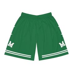 Michigan State Shorts - Trendy Basketball Shorts Stylish basketball shorts. They're comfortable and adjustable with an elastic waistband and drawstring. Moisture-wicking and odor-resistant fabric. Pair it with one of our MSU t-shirts, baby tees, hoodies, crewnecks or sweatshirts to be game-ready.  .: Material: 100% moisture-wicking polyester .: Extra light fabric (4 oz/yd² (136 g/m .: No pockets .: Seam thread color automatically matched to design (black or white) .: Assembled in the USA from globally sourced parts Sport Event Bottoms With Built-in Shorts, Summer Sports Event Bottoms In Short Length, Bottoms With Built-in Shorts For Sports Events, Sporty Bottoms With Built-in Shorts For Sports Events, Green Casual Bottoms For Sports Events, Casual Green Bottoms For Sports Events, Athletic Shorts With Elastic Waistband For Sports, Casual Green Shorts For Sports Events, Green Short Length Sporty Pants