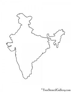 the outline of india on a white background