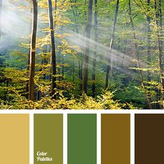 the color palette is green, brown and yellow