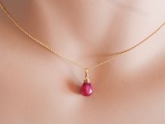 "ruby necklace gold ruby jewelry ruby drop necklace July birthstone gift for wife necklace for women necklace silver ruby pendant gold A gorgeous real ruby pendant necklace. The ruby is drop shape and it is wire wrapped in a dainty way. The chain is diamond cut which means that reflects the light and it gives a sparkling touch to the necklace and your look. Ruby is July's birthstone so it is perfect as a birthday gift for those who celebrate their birthday in July and it is perfect for the Zodia Gold Ruby Briolette Jewelry, Gold Ruby Briolette Earrings, Elegant Wire Wrapped Drop Necklace For Gift, Elegant Wire Wrapped Necklaces For Valentine's Day, Ruby Teardrop Pendant Jewelry For Gift, Ruby Teardrop Pendant Jewelry, Gold Ruby Drop Jewelry, Ruby Wire Wrapped Jewelry As Gift, Ruby Wire Wrapped Jewelry Gift