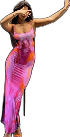 Dress For Vacation, Abstract Digital Print, Socialite Style, Rave Babe, Fitted Sheath Dress, Strap Maxi Dress, Sheath Dresses, Bodycon Midi Dress, Pink Maxi Dress