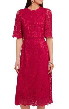 Lace Red Dress, Guipure Lace Dress, Cocktail Dresses With Sleeves, Sheath Dresses Pattern, Dress Luxury, Silk Cocktail Dress, Womens Sheath Dress, Dolce Gabbana Dress, Lace Outfit