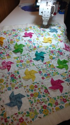 the quilt is made and ready to be sewn on it's own bed