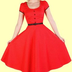 Measurements Taken With Garment Lying Flat: Across Bust (Armpit To Armpit): 19" Across Waist: 15" Skirt Length: 27" Dress Length: 43" Fabric Is Moderately Stretchy. Retro Red Short Sleeve Dress, Stop Staring Dresses, 27 Dresses, Stop Staring, Swing Dress, Skirt Length, Dress Length, Red White, Red And White