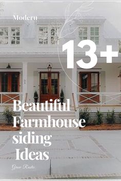 Looking to add some charm and character to your home? Check out these 13 farmhouse siding ideas that will instantly give your house a cozy, rustic vibe. From board and batten to shiplap, there's a style for every farmhouse lover out there. Get inspired and start planning your farmhouse makeover today! White Siding Exterior With Wood Accents, White Board And Batten Exterior With Brick, Houses With Vertical Siding, Farmhouse Exterior Ranch Style, Farmhouse Board And Batten Siding, Vertical Board And Batten Siding, Farmhouse Siding Ideas Exterior, Farmhouse Ranch Exterior Ideas, Board And Batten Siding With White Windows