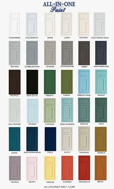 all in one door color chart