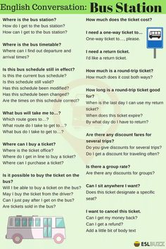 english conversation bus station worksheet with question cards and answer sheet for students to use