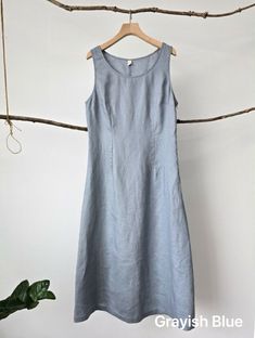 "An extension from one of our most favorite designs, this sleeveless, V neck, knee length simple dress is  perfect for hot summer days and definitely a no-brainer go to item.  - Handmade with 100% medium weight linen - Sleeveless  - round neck - A-link - invisible zipper -  Knee length or customized length per request Please provide your shoulder width, full bust measurement ( measured around the fullest part ) and your height in the note to seller box.   Don't see your size? Please message us with your special needs for quotation.  Fitting: Relaxed fit; Please order your normal dress size.  Taking Care: -Machine wash cold with like colors on a gentle cycle -Hang dry for best results; Do not tumble dry  -Don't bleach -Wrinkles are part of linen's beauty so that we do not suggest that you i Midi Linen Dress, Simple Dress, Dress Midi, Most Favorite, Linen Dress, Invisible Zipper, Dress Clothes For Women, Simple Dresses, Hot Summer