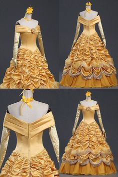 Adult Belle Princess Costume Yellow Moive Beauty and the Beast Cosplay Dresses For Women Pocahontas Wedding, Beast Master, Cosplay Dresses, Belle Costume, Master Room