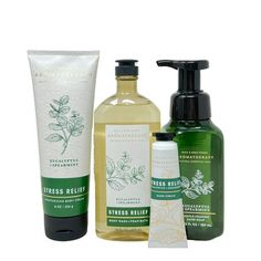 Bath and Body Works EUCALYPTUS SPEARMINT Gift Bag Set - Eucalyptus oil clears the mind. Spearmint oils soothes and uplifts. With this gift set, that at-home spa day's in the bag. It includes Ultra Shea Body Cream (8 oz), Body Wash and Foam Bath (10 fl oz), Gentle Foaming Hand Soap (8.75 fl oz) & Hand Cream (1 fl oz) arranged inside a transparent gift bag. Bag measures 9.5" H x 5.75" W. Size: 8 oz, 10 fl oz, 8.75 fl oz, 1 fl oz.  Color: Green. Eucalyptus Oil, Spa Day At Home, Foaming Hand Soap, Hand Cream, Bag Set, Body Cream, Body Skin, Body Works, Body Skin Care