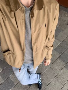 Polo Jacket Outfits, Rate Me, Streetwear Jackets, Aesthetic Outfits Men, Beige Jacket, Street Style Outfits Men, Fall Outfits Men