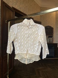 Beautiful Edwardian Embroidered Lace Blouse, White Lace Blouse - Etsy White Lace Blouse, Womens Blouses, Irish Lace, Blouse White, Lace Blouse, Embroidered Lace, High Collar, White Lace, Blouse And Skirt