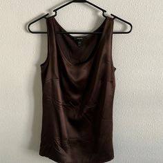 Never Worn Kept Folded In Drawer With Others Brown Size 34 Elegant Brown Camisole, Brown Sleeveless Top For Night Out, Sleeveless Brown Tops For Night Out, Elegant Brown Sleeveless Camisole, Elegant Sleeveless Brown Tops, Chic Brown Camisole Top, Elegant Brown Tank Top For Summer, Brown Silk Summer Tops, Brown Camisole Tops For Night Out