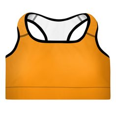 Get the perfect bra for your workouts! This comfy bra has a soft moisture-wicking fabric, extra materials in shoulder straps, and removable padding for maximum support. • 82% polyester, 18% spandex • Fabric weight: 6.78 oz/yd² (230 g/m²), weight may vary by 5% • Sports mesh lining: 92% polyester, 8% spandex • Padding: 100% polyurethane perforated foam and 100% polyester moisture-wicking fabric • Four-way stretch material • Scoop neckline and racerback • Support material in shoulder straps, and a Nylon Activewear With Built-in Bra For Sports, Supportive Sports Bra With Built-in Padding For Light Sports, Padded Athleisure Activewear For Sports, Padded Athleisure Activewear For Light Sports, Compressive Padded Sports Bra, Nylon Bra-friendly Crop Top For Gym, Padded Racerback Sports Bra For Yoga, Padded Sporty Racerback Activewear, Racerback Gym Bra With Built-in Padding