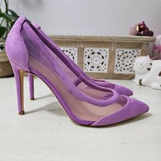 Guess Womens Sz 9.5 M Ciera Dress Pump Stiletto Heels In Light Purple Y2k Mesh Style And Materials: Mesh Textile And Synthetic Upper And Lining. Padded Synthetic Insole. Pointed Toe. Lofty Stiletto Heel. Textile And Synthetic Outsole. Heel Height: 4" Inches Dressy, Cocktail, Party, Purple Theme, Fairy, Whimsigoth, Girlcore, Nigth Out, Contemporary, Classic, Chic, Coquette. Size: 9.5 M Us Condition: New Without Box Flaws Or Defects: No. Please See Pictures For Any Details. Non Smoking Home All Ou Pink Pumps Heels, Chic Coquette, Fairy Whimsigoth, Blue Stilettos, Purple Y2k, Platform Pumps Heels, Purple Theme, Guess Heels, Colorful Heels