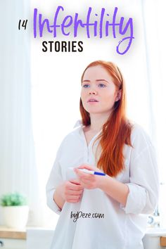 a woman with red hair is holding a toothbrush