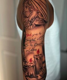 Biblical Sleeve Tattoos, Tattoo For Upper Arm, 138 Tattoo, Upper Arm Sleeve Tattoos For Guys, Back Of Forearm Tattoo Men, Upper Shoulder Tattoo Men, Upper Shoulder Tattoo Men Ideas, Top Forearm Tattoos, Upper Arm Tattoos For Guys