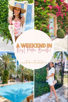 a collage of photos with the words a weekend in west palm beach on it