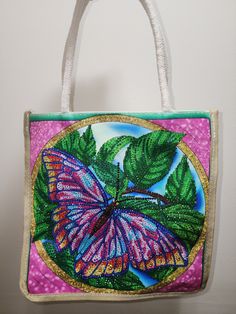 10x10 butterfly diamond art handbag Butterfly Handbag, Crochet Butterfly, Top Handle Bags, Coventry, Diamond Art, Purses And Handbags, Top Handle, Top Handle Bag, Bathing Beauties