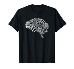 a black t - shirt with the words in different languages