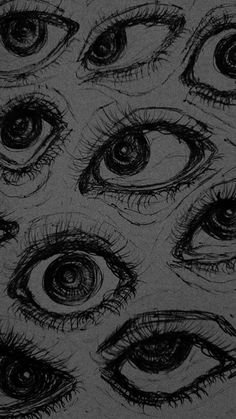 several different types of eyes are shown in black and white, with one eye drawn to the