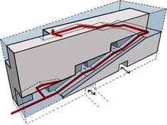 an image of a heat exchanger with red lines going through the wall and down to the floor