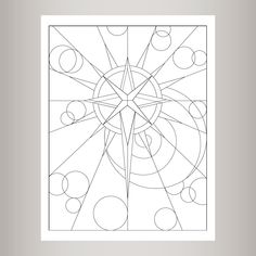 a coloring page with circles and lines