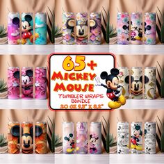 the mickey mouse mugs are on display for sale