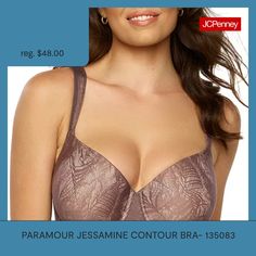 Made from a smooth stretch-knit fabric, Paramour's Jessamine women�s embroidered lace underwire bra has a lot to offer. It features convertible racerback straps for ultimate comfort, medium support, and back hook-and-eye closures for easy on-and-off.Bra Type: Full CoverageFeatures: Adjustable StrapsClosure Type: Hook & Eye, Back ClosureSupport: Medium SupportFiber Content: 76% Nylon, 24% SpandexFabric Description: LaceCare: Hand Wash, Line DryMaterial: LaceCountry of Origin: Imported Coverage Bras, Lace Underwire, Bra Types, Full Coverage Bra, Full Figured, Hook Eye, Underwire Bra, Embroidered Lace, Convertible