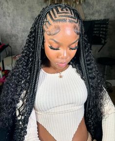 Fulani braids and sew in Braids With Quick Weave, Cruise Hairstyles For Black Women, Star Braids, Braids Weave, Braiding Ideas, Africa Beauty, Weave Braid, Quick Curly Hairstyles, Braided Hairstyles For Black Women Cornrows