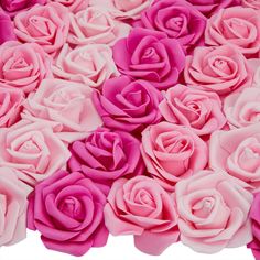 pink and white roses are arranged in a pattern