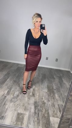 Walk On By Faux Leather Pencil Skirt - Burgundy – privityboutique Fall Party Pencil Skirt, Fall Pencil Skirt For Night Out, Knee-length Faux Leather Pencil Skirt For Night Out, Faux Leather Knee-length Pencil Skirt For Night Out, Party Faux Leather Pencil Skirt With Lining, Elegant Faux Leather Pencil Skirt For Fall, Fall Date Night Pencil Skirt, Date Night Faux Leather Pencil Skirt, Knee-length Faux Leather Bottoms For Night Out