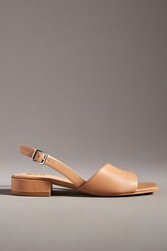 Leather upper, insole Rubber sole Buckle styling Imported | Asymmetrical Slingback Heels by Maeve in Beige, Women's, Size: 36, Leather/Rubber at Anthropologie 2023 Wardrobe, Shoe Wardrobe, Slingback Heels, Walk This Way, Only Shoes, Slingbacks, Slingback Heel, Slingback Sandal, Style Guide