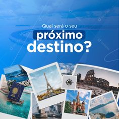 an advertisement for a travel company with pictures of different countries and the words proximo destinoo?