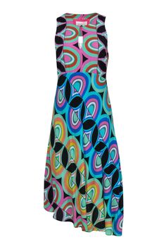 Current Boutique-Anthropologie - Multicolor Retro Print Sleeveless Maxi Dress Sz 8 Floaty Dress, Retro Print, Size 8 Dress, Retro Prints, Sleeveless Maxi Dress, Printed Maxi, Peace Sign, Button Detail, Say Hello