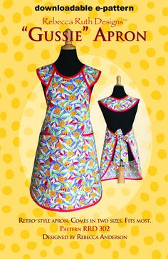 an apron and dress sewing pattern on a mannequin