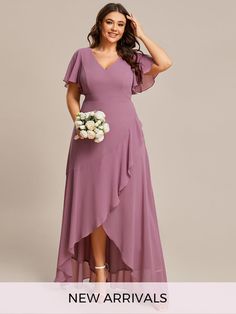 Ruffles Bridesmaid Dresses, Formal Maternity Dress, Ethereal Dress, Plus Size Elegant, Ever Pretty, Bridesmaid Dresses Plus Size, Custom Size Dresses