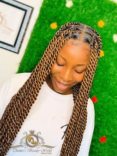 Latest Twist Braids Hairstyles, Boxed Twist Braids, Big Twists Braids, Twist Braids Hairstyles Ideas, Latest Hair Braids Styles 2024 For Teens, Twisting Braids Hairstyles, Gold Braids For Black Women, Latest Hair Braids Styles 2023 Twist, Braids Twists For Black Hair