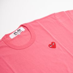 Play Comme des Garcons Red Heart T-Shirt Style # AZ-T272-051-3 Color: Pink Play Comme Des Garcons, Heart T Shirt, T Shirt Style, Comme Des Garcons, Red Heart, Shirt Style, Red, Pink, T Shirt