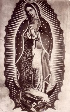 an old black and white photo of the virgin mary