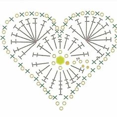 a heart - shaped doily is shown in the shape of a cross stitch pattern