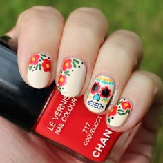 Sugar Skull Nail Art, Sugar Skull Nails, Mexican Nails, Nails Desing, Acrylic Nail Art, Sugar Skulls