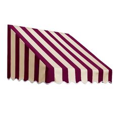 a red and white striped awning on a white background