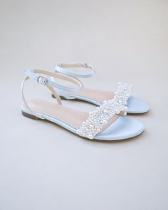 Shop our elegance collection of women & girls flat satin sandals. Perfect for flower girls, birthday party, princess costumes and other formal events. FREE SHIPPING IN U.S FOR ORDERS $150 AND MORE! Bridal Shower Pearl Embellished Ankle Strap Sandals, Flat Sandals Wedding, Birthday Party Princess, Satin Sandals, Girls Flats, Wedding Flats, Prom Night, Satin Wedding, Girls Birthday