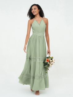 Lace and Chiffon Tiered Skirt Boho Dresses-Dusty Sage Rylee BABARONI Flowy V-neck Maxi Dress With Lace Patchwork, Green Bridesmaid Dress With Lace Trim, Halter Neck Wedding Dress With Lace Trim, Elegant Dress With Lace Patchwork And Flowy Skirt, Green Lace Maxi Dress With Lace Trim, V-neck Bridesmaid Dress With Lace Patchwork, Bridesmaid V-neck Dress With Lace Patchwork, Flowy Lace V-neck Maxi Dress, Lace Patchwork Flowy Dress