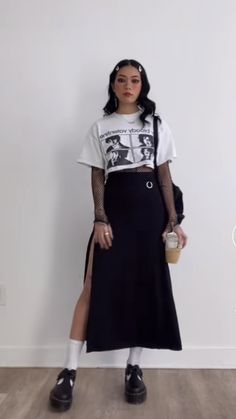 How To Make A Floral Dress Edgy, Modern Punk Fashion Grunge, Silk Skirt Band Tee, Slim Petite Fashion, Academic Grunge Outfits, 90s Hipster Fashion, Masculine In A Feminine Way Outfits, Buisnesscore Outfit Winter, Low Key Concert Outfit