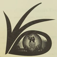 an old book with black and white graphics on it