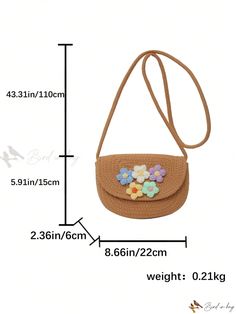 Bird in Bag - Stylish Spring/Summer Vacation Style Straw Bag, Featuring Flower Pendant, a Casual Womens Handbag with Woven Rope, and a Charming Straw Single-Shoulder/Sling Bag with Flip Cover Summer Vacation Style, Womens Handbag, Shoulder Sling, Mini Bucket Bags, Mini Bucket, Vacation Style, Mini Crossbody, Bird In Bag, Flower Pendant