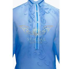 Monochromatic Colored Organza Barong Tagalog - Sky Blue upto 30% discount in Dubai, UAE | Simpal Boutique Paint Designs