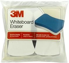 3m whiteboard eraser with blue tips, pack of 2 - new in package